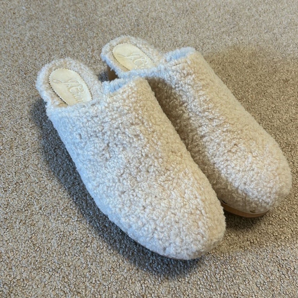 J.Crew Shearling Sherpa Clogs, size 10.5